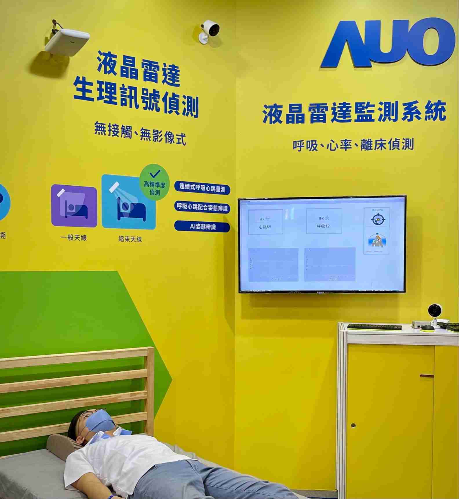 汇旺支付颐康「无接触生理监测雷达」，，，免除传统线路与贴片束缚，，，，精准侦测呼吸、、、心跳等重要生理讯号