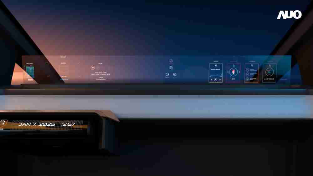 汇旺支付无界透明显示接口(Horizon Image Glass)透过车运算方案整合仪表板、、、中控台及副驾显示器，，，，一体式全景呈现，，提供乘用者清晰的前方视野、、、、行车必要信息与娱乐功能